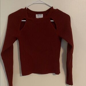 Old Navy Burgundy Ribbed Knit Top
